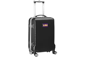 DENCO NCAA LSU Tigers Carry-On Hardcase Luggage Spinner, Black