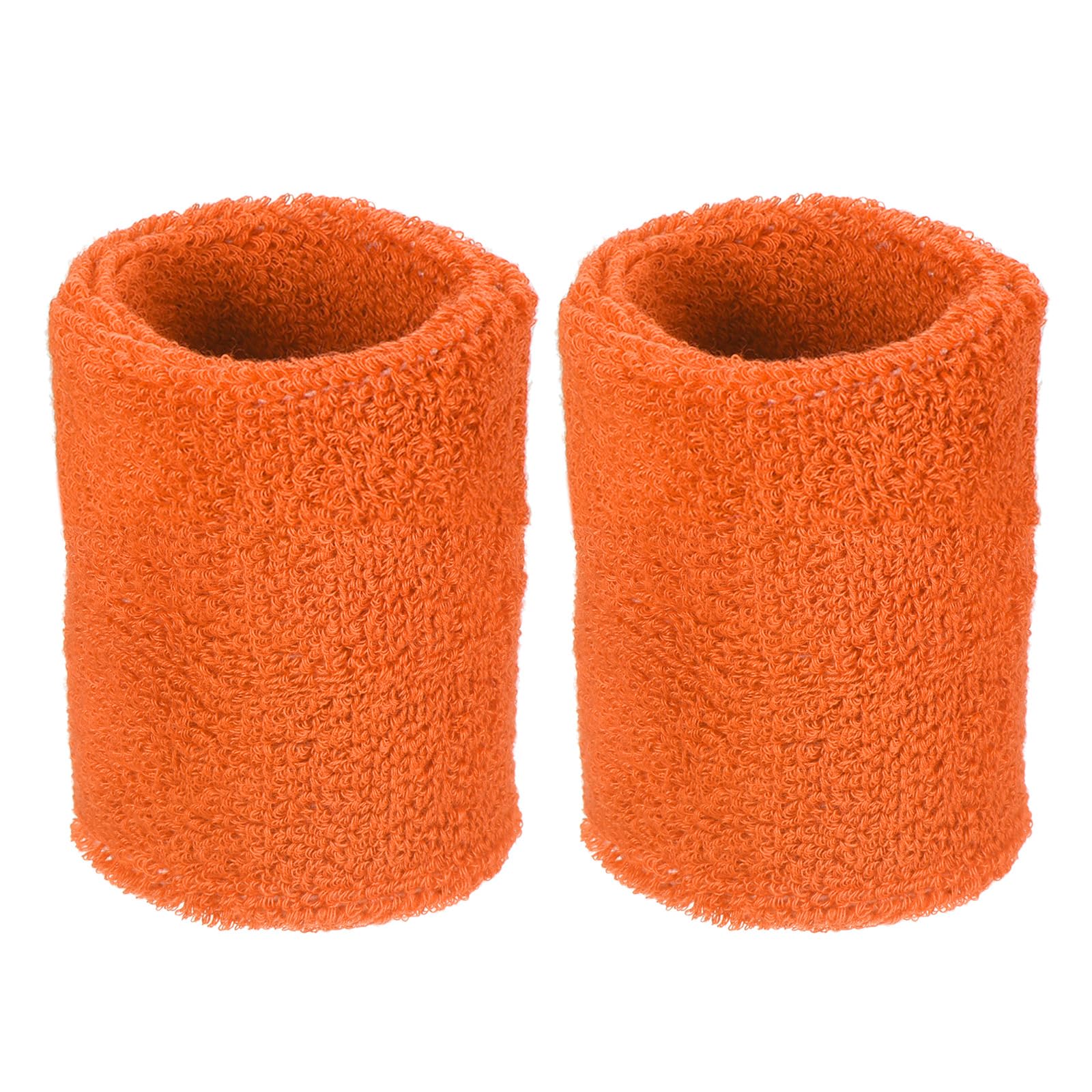 M METERXITY 2 Pack Wrist Brace - Elastic Air-Permeable Cotton Terry Cloth Sweatband, Apply to Tennis/Basketball/Running (8x8cm, Orange)