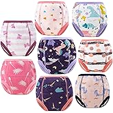 MooMoo Baby 8 Packs Potty Training Pants Cotton Absorbent Training Underwear for Toddler Boy and Girls 2T-9T