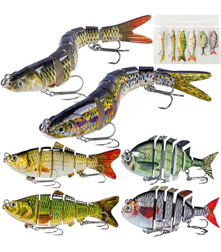 Amazon.com : Al Fishing Lure 6 Segment Swimbait Crankbait Hard Bait Slow 18g 10cm with 6# Fishing Hook Fishing Tackle : Sports & Outdoors Amazon.com : Al Fishing Lure 6 Segment Swimbait Crankbait Hard Bait Slow 18g 10cm with 6# Fishing Hook Fishing Tackle : Sports & Outdoors