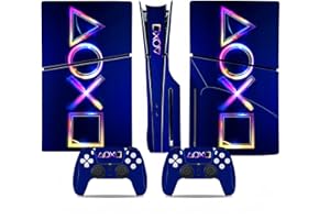 wigmoa Skin Sticker Compatible with PS5 Slim Console Disc Edition, PS5 Slim Skin Accessories Kit with PS5 Controllers Sticker