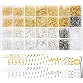 Modacraft 2000Pcs Earring Making Supplies Kit - Hypoallergenic, Includes Hooks, Findings, Posts, Backs, Pins, Jump Rings for Jewelry Making