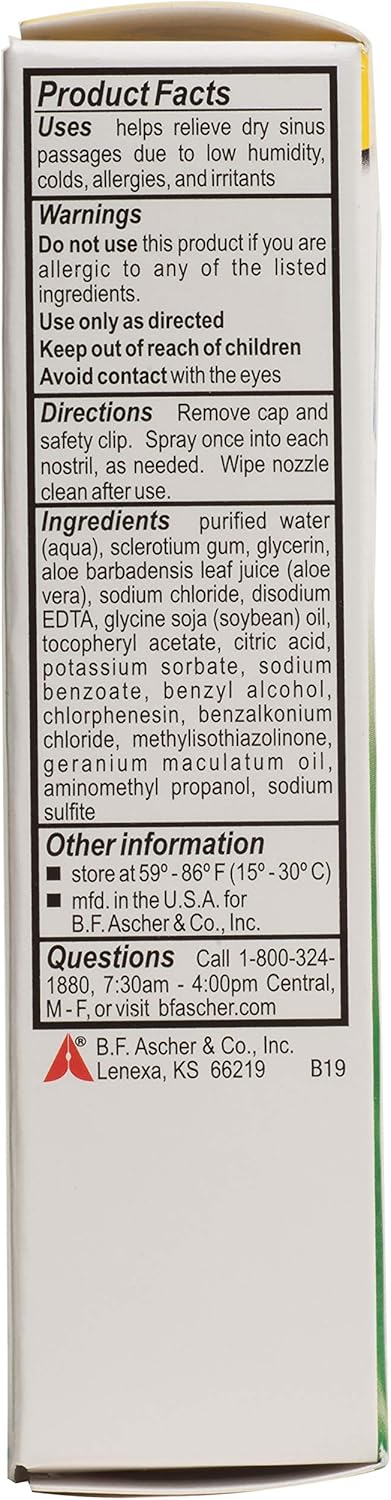 Ayr Saline Nasal Gel No-drip Sinus Spray With Soothing Aloe Vera, 0.75 Ounce Spray Bottle: Health & Personal Care