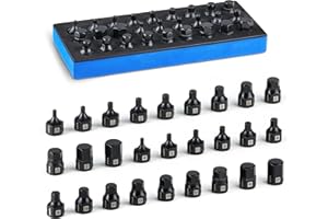 toolant 3/8" Drive Impact hex bit Socket Set 27PCS,Hex Drive, SAE/Metric, 5/32"-11/16",4mm-17mm, S2 Steel Air Drive Allen Soc