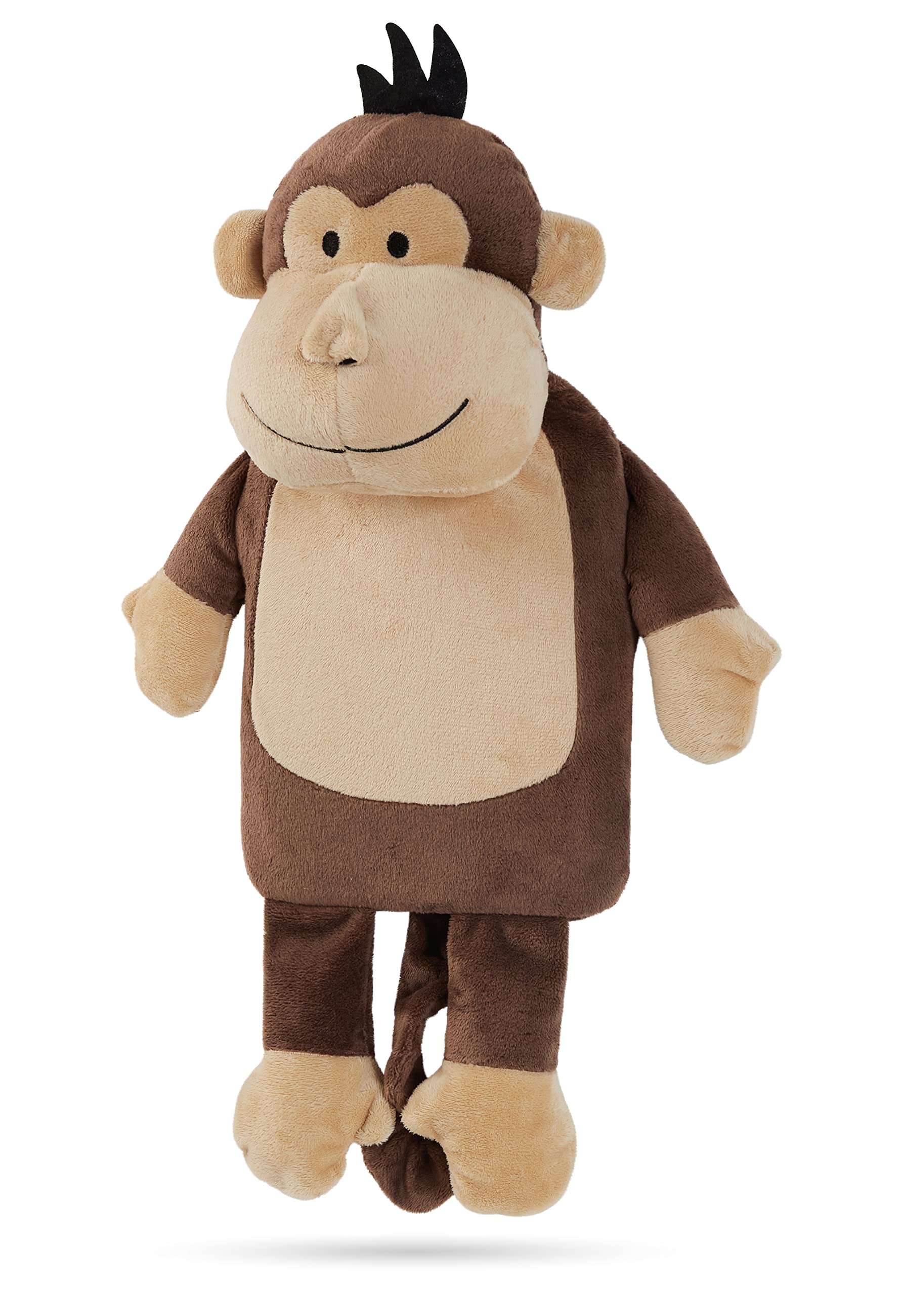 Hot Water Bottle with Sloth or Monkey Fleece Cover 1 Litre Capacity Natural Rubber Hot Water Bottle Plush Cute Animal Cover Cosy Gifts (Chocolate Monkey)