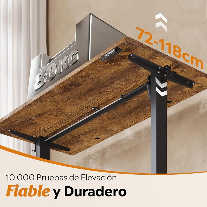 Escritorio Elevable Eléctrico,Mesa Regulable Rltura 160 x 70cm con 3 Memorias,Mesa de Oficina con Panel Inteligente en Casa con Tablero Ensamblado, Roble Natural
