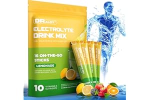 Dralot Sugar Free Electrolytes Powder with Natural flavors, 3X Rapid Hydration Packets with 10 Electrolyte & Vitamins, Liquid Daily IV for Hangover Relief, Non-GMO, Gluten-Free, Keto, Vegan, 16 Sticks