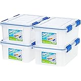 IRIS USA, Inc. WSB-SS Ziploc WeatherShield 16 Quart Storage Box, Clear, 4 Pack