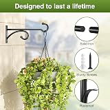 Pickpiff 2 Pcs 8-Inch Planter Hooks Indoor Outdoor Wall Mounts Black Metal view 4
