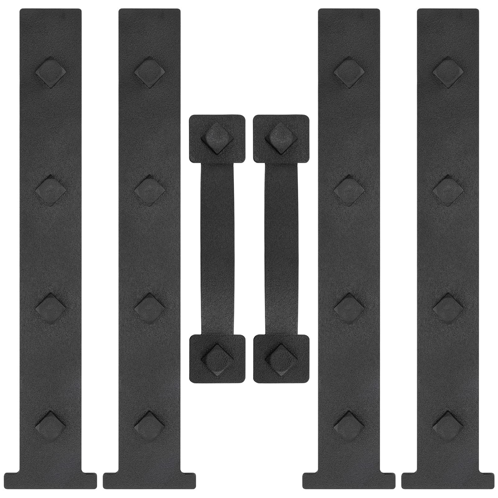 Photo 1 of SANKINS Magnetic Decorative Garage Door Hinges Hardware Kit Attractive Curb Appeal Faux Hinges Handles Decor Hardware 1 Carriage Door Accents 4 Hinges + 2 Handles Black