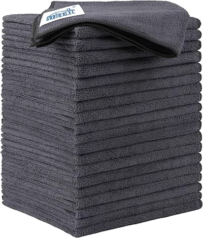 HOMEXCEL Microfibre Cloth 20 Pack 30x30 cm Grey Ultra Absorbent Streak Free