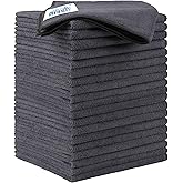 HOMEXCEL Grey Microfiber Cleaning Cloth 20 Pack 11.5 x 11.5 inch Microfiber Towels for Cars Ultra Absorbent Car Washing Cloth Lint Free Streak Free Cleaning Rags for Car Kitchen Window