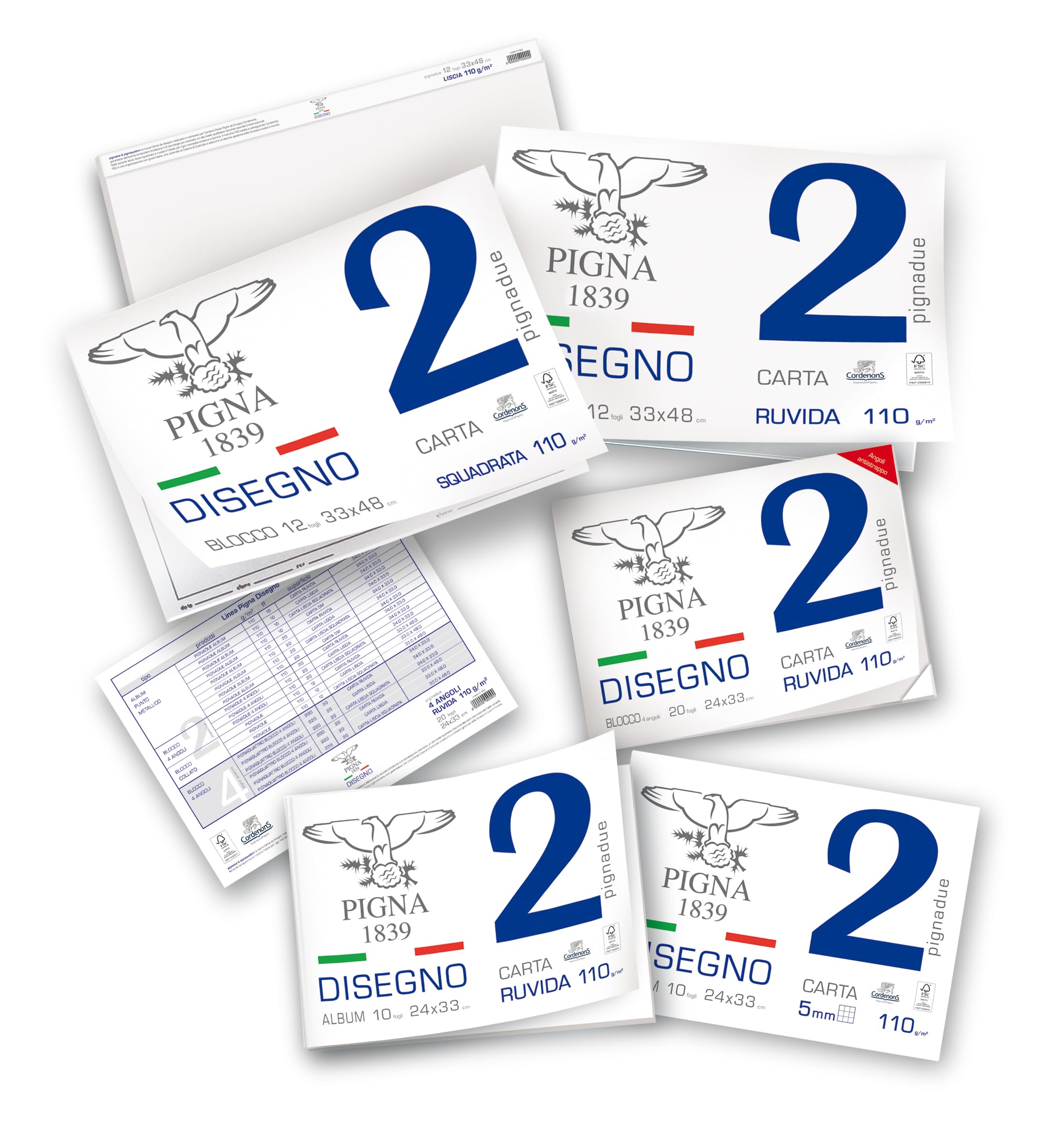 PIGNA 0220006or Album Drawing, Paper, Textured, 10 Sheets, 24 x 33 cm