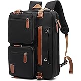 MOLNIA 3 in 1 Laptop Bag for Men, 17.3 Inch Work Bags for Men, Laptop Backpack, Briefcases, Messenger Bag, Computer Bags for Laptops for Men Women, Black