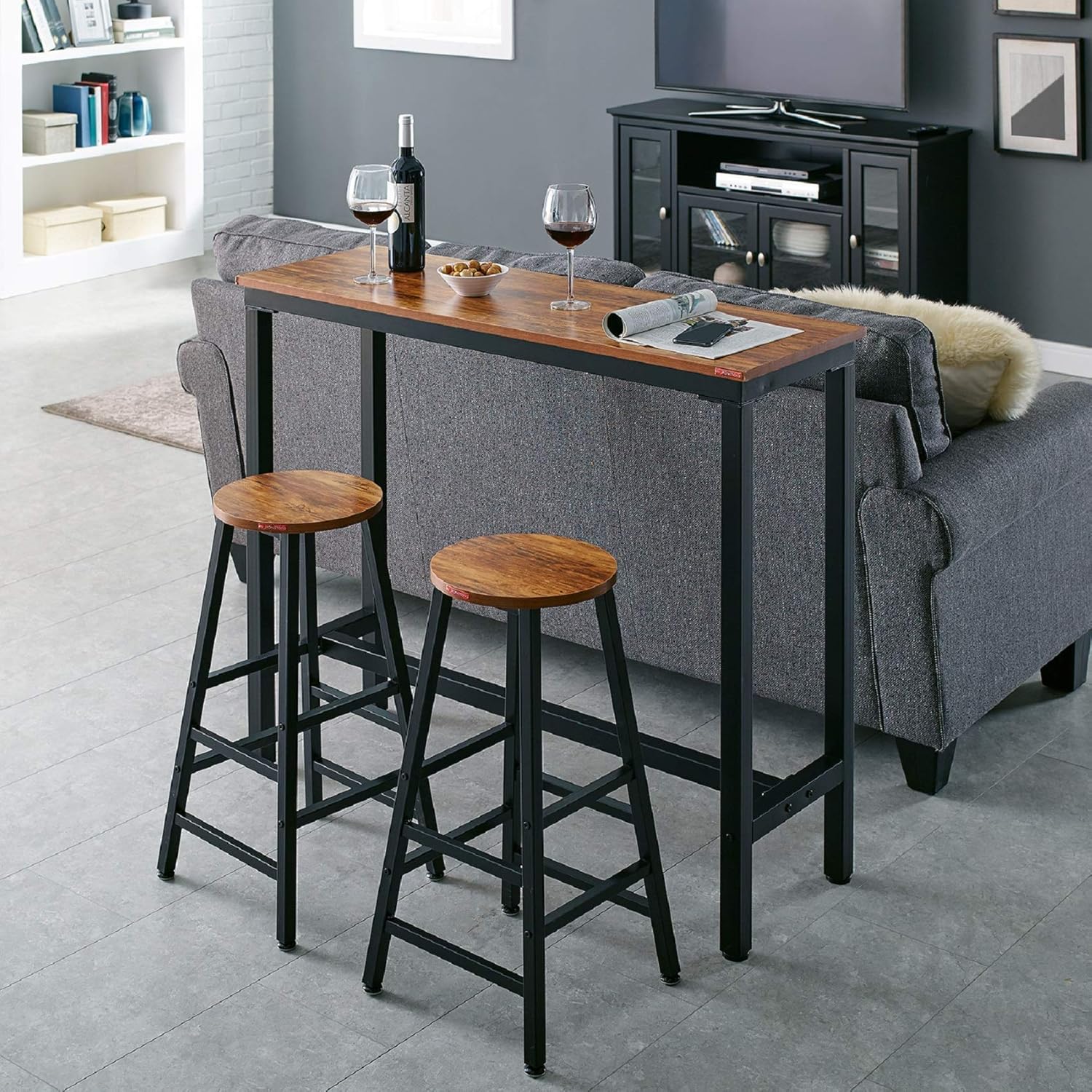 Mr IRONSTONE Bar Table & Computer Desk: Furniture & Decor