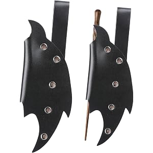 MOSTORY Renaissance Leather Wand Holster - Viking Wand Holster for Renfaire Outfit Cosplay Medieval Accessories