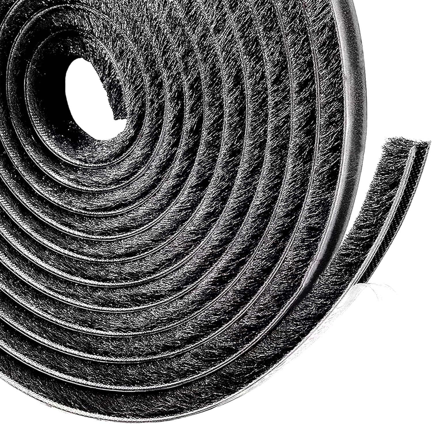 Lamondre 10 Meters Door Window Frame Brush Seal Weather Strip - Adhesive Draught Stopper Draft Excluder for Sliding Door Window and Wardrobe - High-Density Felt - 9mm(W) * 9mm(H) - Black