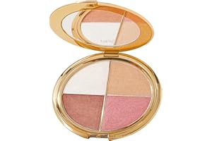 tarte glow wardrobe highlighting eye & cheek palette – Highlighter, Blush, Bronze & Eyeshadow All-in-One Face & Eye Viral Makeup for Everday Radiant Blendable Glow, Vegan & Cruelty Free, full size