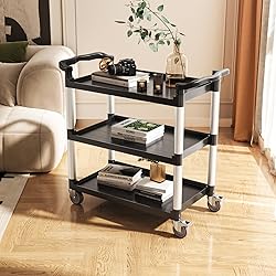VEVOR Utility Cart, 300 lbs Load Capacity, 3-Tier
