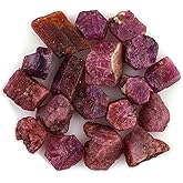 GEMKORA 50 carats Raw Ruby Rough Gemstone, Natural Crystals, Healing Stones, Wholesale Bulk Lot, Jewelry Making Stones Supply, Stone, 10 to 15mm, 4 to 5pcs