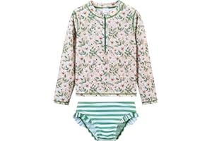 LIBREDGE Toddler Girls Swimsuit Rash Guard Sets 2-Piece Bathing Suits UPF 50+ Summer Kids Swimwear 2-7T