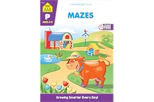 School Zone Mazes Workbook: 32 Pages, Preschool, Kindergarten, Maze Puzzles, Wide Paths, Colorful Pictures, Problem-Solving, Ages 3 to 5 (Get Ready! Book Series)