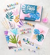 Dabble Paint by Numbers Kits Set of 3 for Adults Flowers Canvas Frames view 2