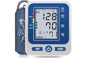 Blood Pressure Monitor Machine for Home Use, Automatic Digital BP cuff with Large LCD Display, 2x99 Memory, Adjustable Upper 