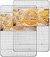 Hiware 2-Pack Cooling Racks for Baking, Stainless Steel Wire Rack Baking Rack Oven Rack Cookie Rack, Oven Safe, Rust-Resistant Rack for Cooking, Baking, Roasting and Grilling - Fit Half Sheet Pan