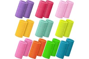 Lenwen 20 Pcs 6 Inch Colorful Cotton Sweatbands Athletic Sports Wristbands Football Basketball Arm Bands for Men Women Kids