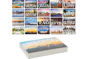 Pipilo Press Vintage Travel Blank Postcards for Mailing, 20 US State Designs (4x6 In, 40 Pack)