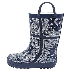Hudson Baby Kids Rain Boots, Blue Bandana, 7 US