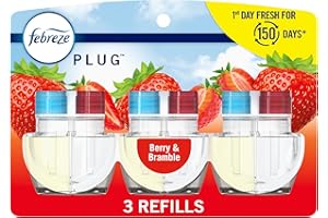 Febreze Odor-Fighting Fade Defy PLUG Air Freshener Berry & Bramble, .87 fl. oz. Oil Refill, 3 Count
