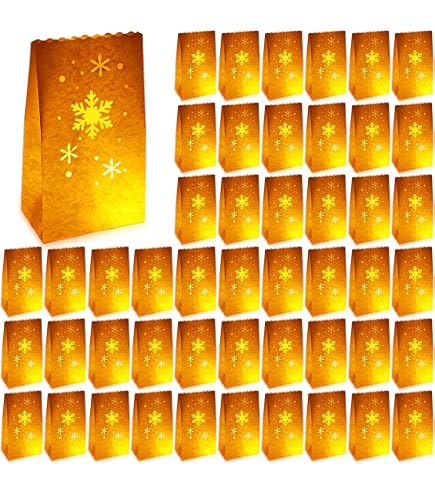 MECCANIXITY 10 Pcs White Luminary Paper Bags - Fire Retardant Birthday Lanterns For Candle Or LED Lights, Party Decorations - View #9