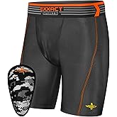 Exxact Sports Mens Compression Shorts with Soft Athletic Cup for Baseball Football Hockey, Mens Cup Underwear with Cup