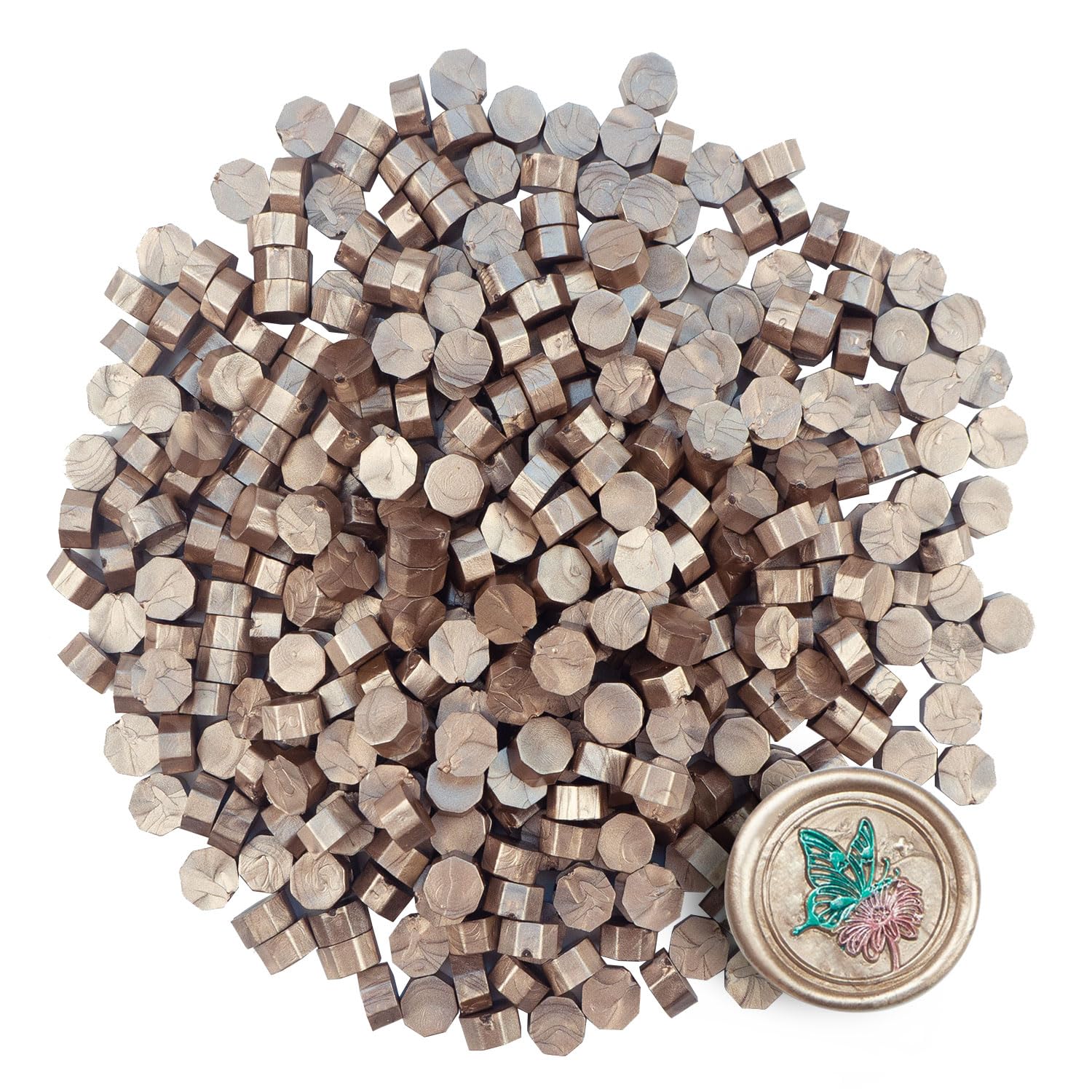 Zifospy 370 PCS Wax Seal Beads,Champagne Gold Sealing Wax Pellets for Letter Greeting Cards, Wine Sealing, Wedding/Party Invitations & Crafts Making โ image 1