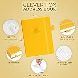 Clever Fox Address Book PU Leather Amber Yellow with Alphabetical Tabs 10.5x14cm view 2