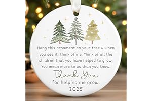 KATLADIZ Teacher Ornament - Teacher Gifts for Women, Gifts for Teachers Women - Teachers Christmas Ornaments - Dance Music Art Math English Kindergarten Daycare Teaching Oraments - Ceramic Ornament