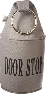 Esschert Design LH146 Door Stopper Ring Black Grey Canvas Sand Filled 2 Pack view 2