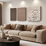 Abstract Neutral Canvas Wall Art, 3 Piece Large