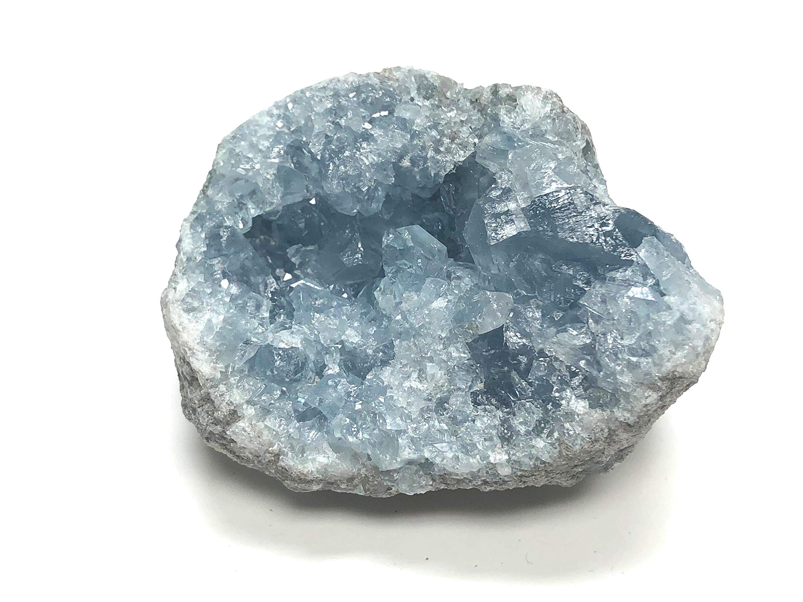 Zentron Crystal Collection Celestite Geode - Large 2" Piece in Velvet Bag
