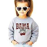 Olive Loves Apple Bama Red Ink-Printed Sequins Sweatshirt for Women & Teens Alabama Fall Sports Sweater
