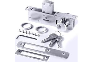 RupXinSplend Cylinder Deadbolt Mortise Lock - Commercial Storefront Door Lock Double Keyed Cylinder & Mortise Deadbolt Kit Deadbolt Lock 1-1/8" Backset Straight Tongue for Storefront Entry Doors