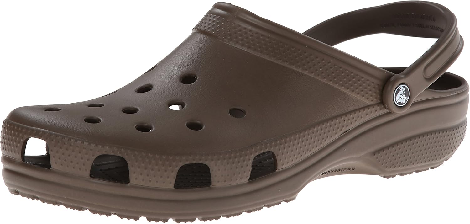  | Crocs unisex adult Classic | Water Shoes Comfortable Slip on Shoes Clog, Chocolate, 10 Women 8 Men US | Mules & Clogs