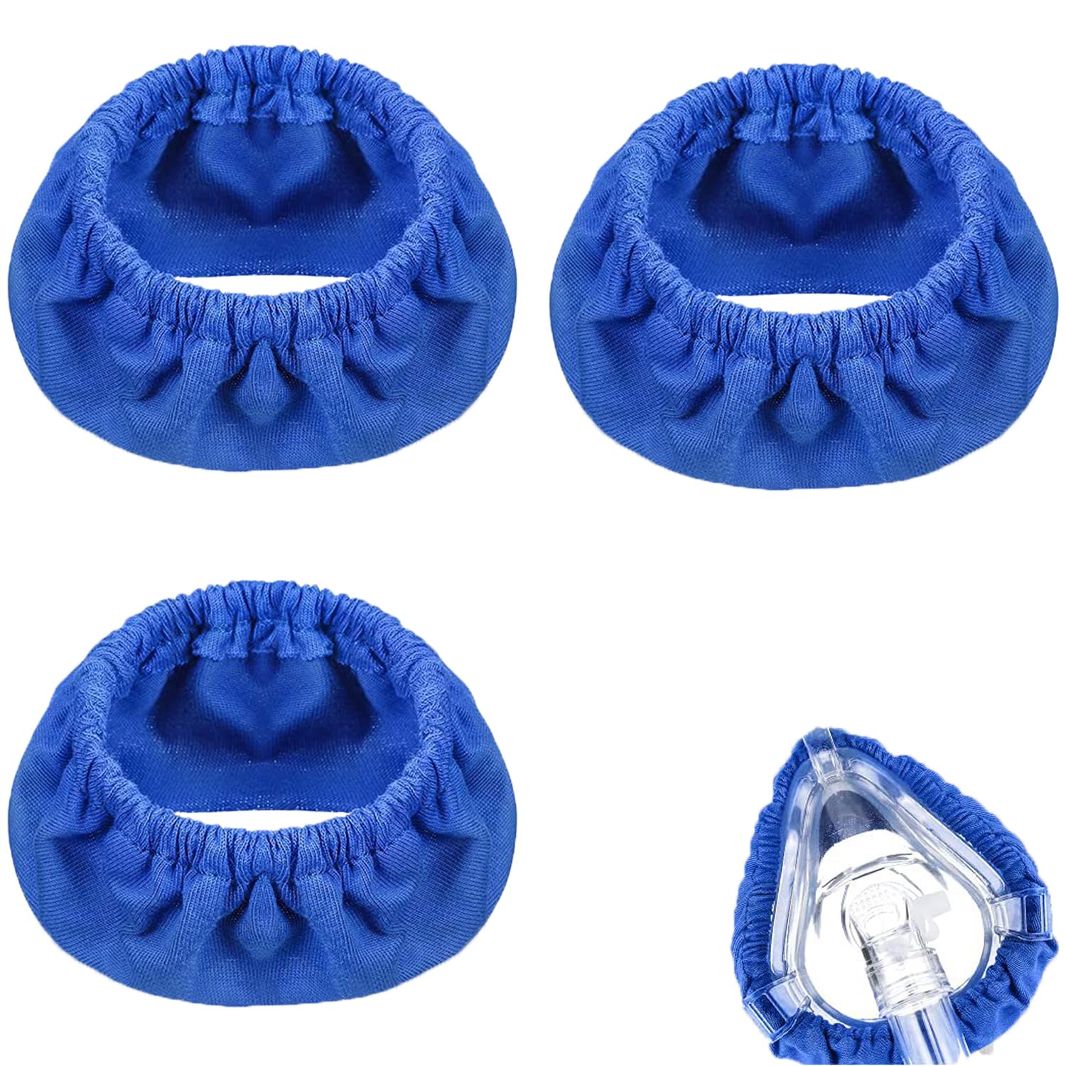 MEISH 3 Pieces Mask Liners Soft Mask Cushion Covers Full Face Reusable Cushion Covers Reduce Air Leaks for Masks (Blue)