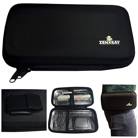 Tasche Hardcase Blutzuckermessgerät & Diabetes Zubehör, Reisetasche, Diabetikertasche für Insulin, Pen Case ZENXEAY