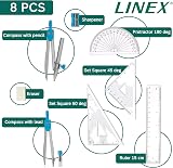 Linex Geometry Set 10-Piece with Self-Centring Compasses Blue Case view 5