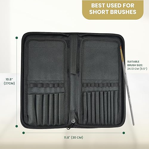 MyArtscape Paint Brush Holder, Purple Organizer For 15 Short Handle Brushes