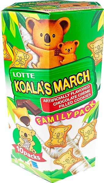 LOTTE KOALA’S MARCH COOKIE WITH CHOCOLATE CREAM FAMILY SIZE, 6.89 OZ