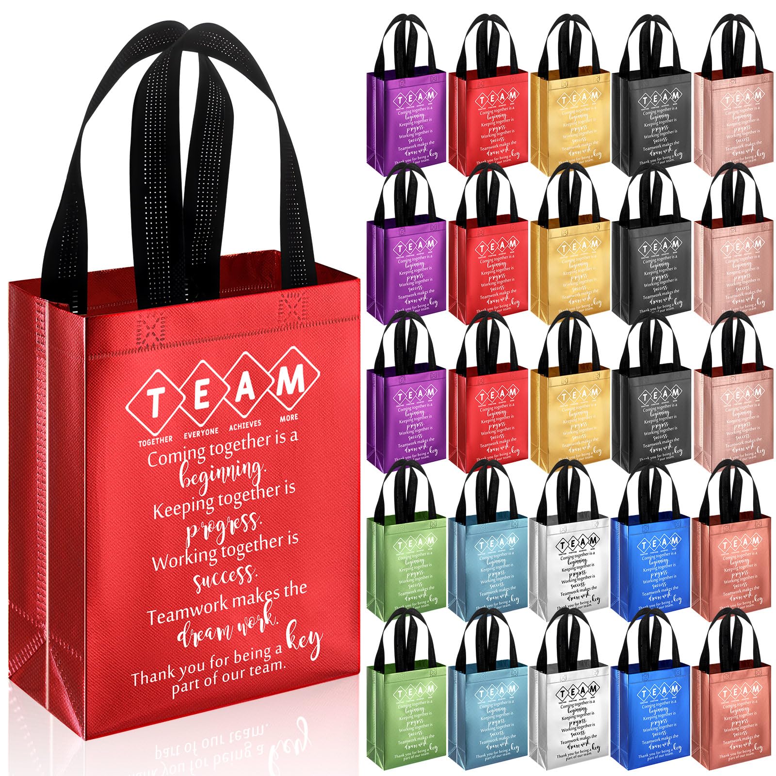 Photo 1 of Sweetude Team Appreciation Gifts Bags Reusable with Handles Gift Bags Thank You Bag for Boss Employee Teacher Vet Tech Pharmacy(10 Colors,25pcs)